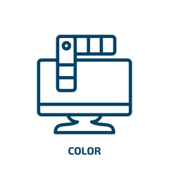 Poster - color icon from social media marketing collection. Thin linear color, business, technology outline icon isolated on white background. Line vector color sign, symbol for web and mobile