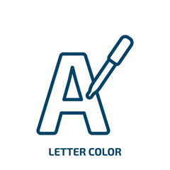 Poster - letter color icon from social media marketing collection. Thin linear letter color, business, letter outline icon isolated on white background. Line vector letter color sign, symbol for web and mobile