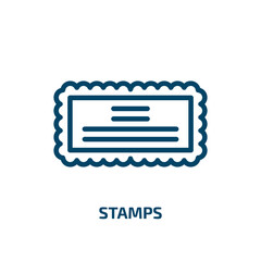 Poster - stamps icon from social media marketing collection. Thin linear stamps, stamp, collection outline icon isolated on white background. Line vector stamps sign, symbol for web and mobile