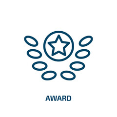 Poster - award icon from sport collection. Thin linear award, medal, ribbon outline icon isolated on white background. Line vector award sign, symbol for web and mobile