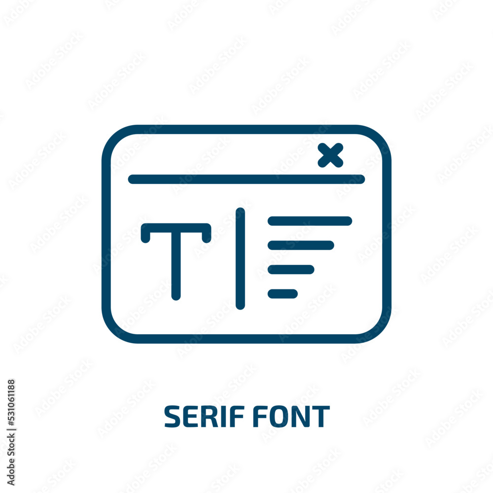 serif font icon from technology collection. Thin linear serif font ...