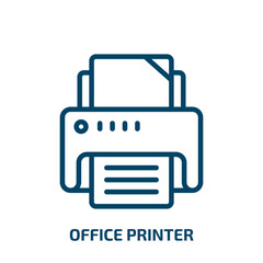 Poster - office printer icon from technology collection. Thin linear office printer, office, printer outline icon isolated on white background. Line vector office printer sign, symbol for web and mobile
