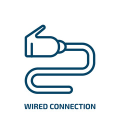 Poster - wired connection icon from technology collection. Thin linear wired connection, technology, connection outline icon isolated on white background. Line vector wired connection sign, symbol for web and
