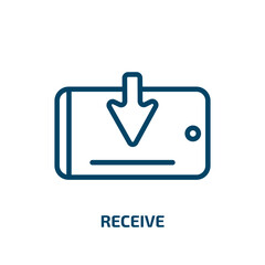 Poster - receive icon from technology collection. Thin linear receive, service, internet outline icon isolated on white background. Line vector receive sign, symbol for web and mobile