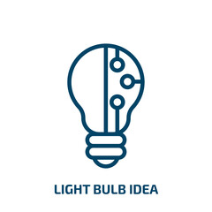 Wall Mural - light bulb idea icon from technology collection. Thin linear light bulb idea, energy, bulb outline icon isolated on white background. Line vector light bulb idea sign, symbol for web and mobile