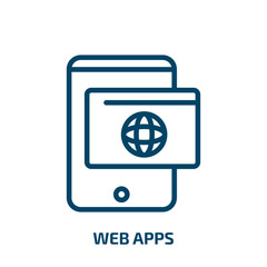 Poster - web apps icon from technology collection. Thin linear web apps, internet, interface outline icon isolated on white background. Line vector web apps sign, symbol for web and mobile