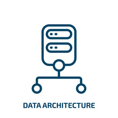 Poster - data architecture icon from technology collection. Thin linear data architecture, data, architecture outline icon isolated on white background. Line vector data architecture sign, symbol for web and