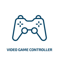 Poster - video game controller icon from technology collection. Thin linear video game controller, play, game outline icon isolated on white background. Line vector video game controller sign, symbol for web