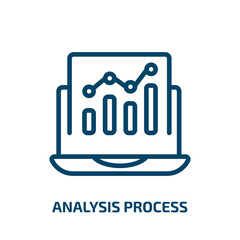 Poster - analysis process icon from technology collection. Thin linear analysis process, analysis, process outline icon isolated on white background. Line vector analysis process sign, symbol for web and