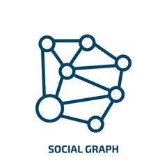 Poster - social graph icon from technology collection. Thin linear social graph, graph, social outline icon isolated on white background. Line vector social graph sign, symbol for web and mobile