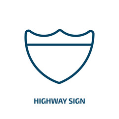 Poster - highway sign icon from traffic signs collection. Thin linear highway sign, highway, traffic outline icon isolated on white background. Line vector highway sign sign, symbol for web and mobile