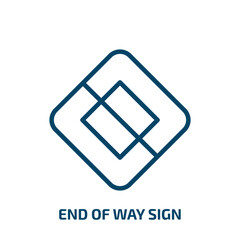 Poster - end of way sign icon from traffic signs collection. Thin linear end of way sign, direction, end outline icon isolated on white background. Line vector end of way sign sign, symbol for web and mobile