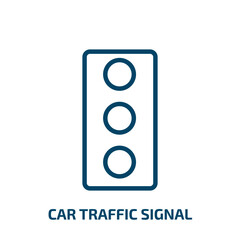 Poster - car traffic signal icon from transport collection. Thin linear car traffic signal, traffic, vehicle outline icon isolated on white background. Line vector car traffic signal sign, symbol for web and