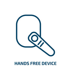 Poster - hands free device icon from transport collection. Thin linear hands free device, device, service outline icon isolated on white background. Line vector hands free device sign, symbol for web and
