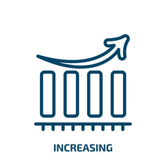 Poster - increasing icon from user interface collection. Thin linear increasing, increase, growth outline icon isolated on white background. Line vector increasing sign, symbol for web and mobile