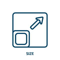 Poster - size icon from user interface collection. Thin linear size, vector, business outline icon isolated on white background. Line vector size sign, symbol for web and mobile