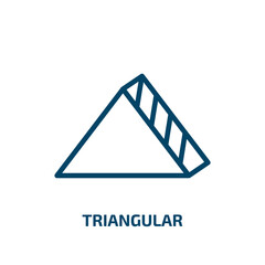 Poster - triangular icon from user interface collection. Thin linear triangular, triangle, app outline icon isolated on white background. Line vector triangular sign, symbol for web and mobile