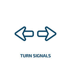 Poster - turn signals icon from user interface collection. Thin linear turn signals, signal, light outline icon isolated on white background. Line vector turn signals sign, symbol for web and mobile