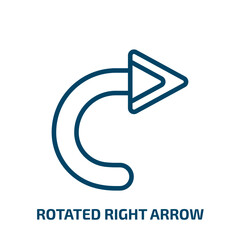 Poster - rotated right arrow icon from user interface collection. Thin linear rotated right arrow, arrow, button outline icon isolated on white background. Line vector rotated right arrow sign, symbol for web