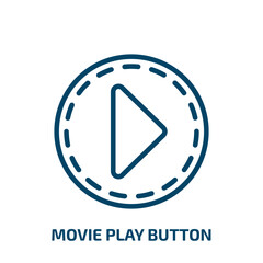Aufkleber - movie play button icon from user interface collection. Thin linear movie play button, play, movie outline icon isolated on white background. Line vector movie play button sign, symbol for web and