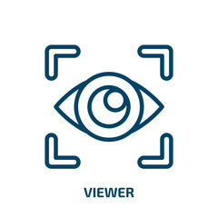 Poster - viewer icon from user interface collection. Thin linear viewer, button, movie outline icon isolated on white background. Line vector viewer sign, symbol for web and mobile