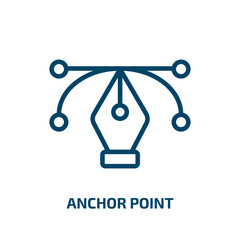 Poster - anchor point icon from user interface collection. Thin linear anchor point, education, curve outline icon isolated on white background. Line vector anchor point sign, symbol for web and mobile
