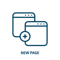 Poster - new page icon from user interface collection. Thin linear new page, new, page outline icon isolated on white background. Line vector new page sign, symbol for web and mobile