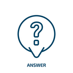 Poster - answer icon from user interface collection. Thin linear answer, chat, button outline icon isolated on white background. Line vector answer sign, symbol for web and mobile