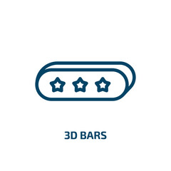 Poster - 3d bars icon from user interface collection. Thin linear 3d bars, bar, template outline icon isolated on white background. Line vector 3d bars sign, symbol for web and mobile