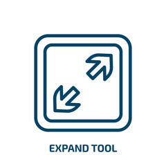 Poster - expand tool icon from user interface collection. Thin linear expand tool, tool, expand outline icon isolated on white background. Line vector expand tool sign, symbol for web and mobile
