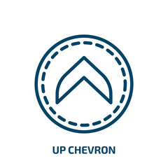 Poster - up chevron icon from user interface collection. Thin linear up chevron, arrow, up outline icon isolated on white background. Line vector up chevron sign, symbol for web and mobile