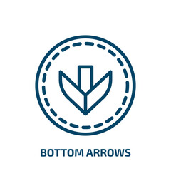 Poster - bottom arrows icon from user interface collection. Thin linear bottom arrows, arrow, bottom outline icon isolated on white background. Line vector bottom arrows sign, symbol for web and mobile