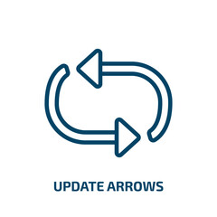 Poster - update arrows icon from user interface collection. Thin linear update arrows, update, refresh outline icon isolated on white background. Line vector update arrows sign, symbol for web and mobile