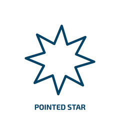 Poster - pointed star icon from user interface collection. Thin linear pointed star, star, emblem outline icon isolated on white background. Line vector pointed star sign, symbol for web and mobile