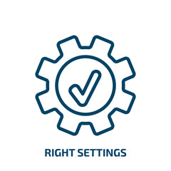Poster - right settings icon from user interface collection. Thin linear right settings, right, arrow outline icon isolated on white background. Line vector right settings sign, symbol for web and mobile