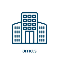 Poster - offices icon from user interface collection. Thin linear offices, office, business outline icon isolated on white background. Line vector offices sign, symbol for web and mobile
