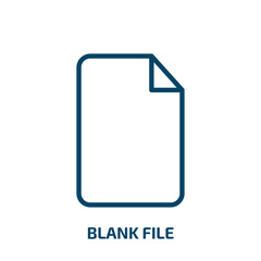 Poster - blank file icon from user interface collection. Thin linear blank file, office, blank outline icon isolated on white background. Line vector blank file sign, symbol for web and mobile
