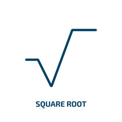 Poster - square root icon from user interface collection. Thin linear square root, square, math outline icon isolated on white background. Line vector square root sign, symbol for web and mobile