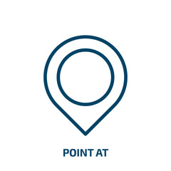 Poster - point at icon from user interface collection. Thin linear point at, business, arrow outline icon isolated on white background. Line vector point at sign, symbol for web and mobile