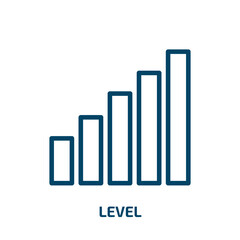 Poster - level icon from user interface collection. Thin linear level, interface, arrow outline icon isolated on white background. Line vector level sign, symbol for web and mobile