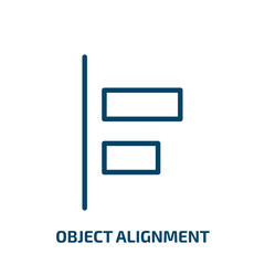 Poster - object alignment icon from user interface collection. Thin linear object alignment, tool, alignment outline icon isolated on white background. Line vector object alignment sign, symbol for web and