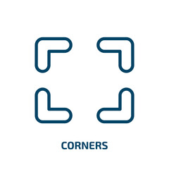 Poster - corners icon from user interface collection. Thin linear corners, corner, template outline icon isolated on white background. Line vector corners sign, symbol for web and mobile