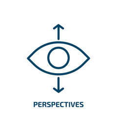 Poster - perspectives icon from user interface collection. Thin linear perspectives, perspective, business outline icon isolated on white background. Line vector perspectives sign, symbol for web and mobile
