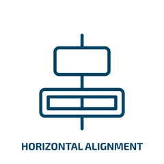 Poster - horizontal alignment icon from user interface collection. Thin linear horizontal alignment, horizontal, tool outline icon isolated on white background. Line vector horizontal alignment sign, symbol