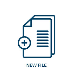 Poster - new file icon from user interface collection. Thin linear new file, new, document outline icon isolated on white background. Line vector new file sign, symbol for web and mobile