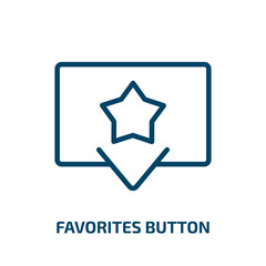 Aufkleber - favorites button icon from user interface collection. Thin linear favorites button, favorite, button outline icon isolated on white background. Line vector favorites button sign, symbol for web and