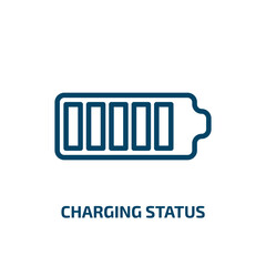 Poster - charging status icon from user interface collection. Thin linear charging status, battery, empty outline icon isolated on white background. Line vector charging status sign, symbol for web and mobile
