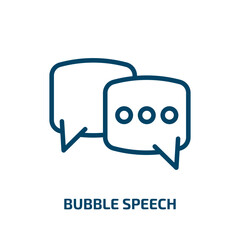 Poster - bubble speech icon from user interface collection. Thin linear bubble speech, blank, discussion outline icon isolated on white background. Line vector bubble speech sign, symbol for web and mobile