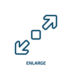 Poster - enlarge icon from user interface collection. Thin linear enlarge, view, magnifying outline icon isolated on white background. Line vector enlarge sign, symbol for web and mobile