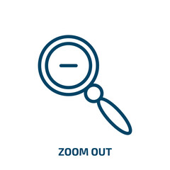Poster - zoom out icon from user interface collection. Thin linear zoom out, zoom, focus outline icon isolated on white background. Line vector zoom out sign, symbol for web and mobile